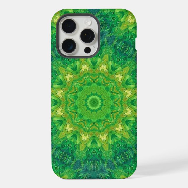 Green Circular Pattern Phone Case iPhone Hülle (Rückseite)