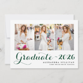 Green Class of 2025 Foto Collage Abschluss Einladung