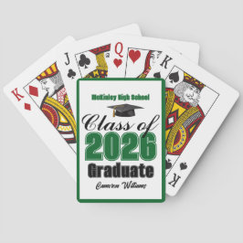 Green Class of 2026 Custom Graduation Party Spielkarten