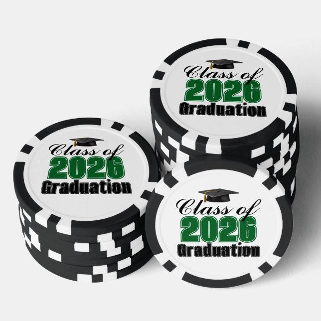 Green Class of 2026 Graduation Party Pokerchips (Stapel)