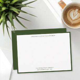 Green Classic Border Flat Note Card Mitteilungskarte