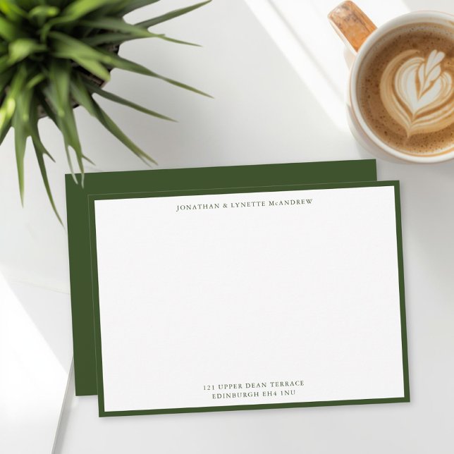 Green Classic Border Flat Note Card Mitteilungskarte (Von Creator hochgeladen)