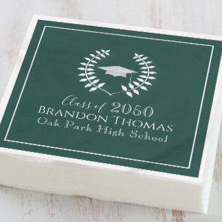 Green Classic Graduation Party Custom Serviette