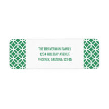 Green Classy Diamond Holiday Address Labels