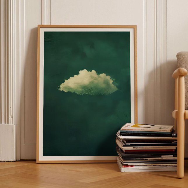 Green Cloud Print Moody Cloud Painting Emerald Gre Poster (Von Creator hochgeladen)