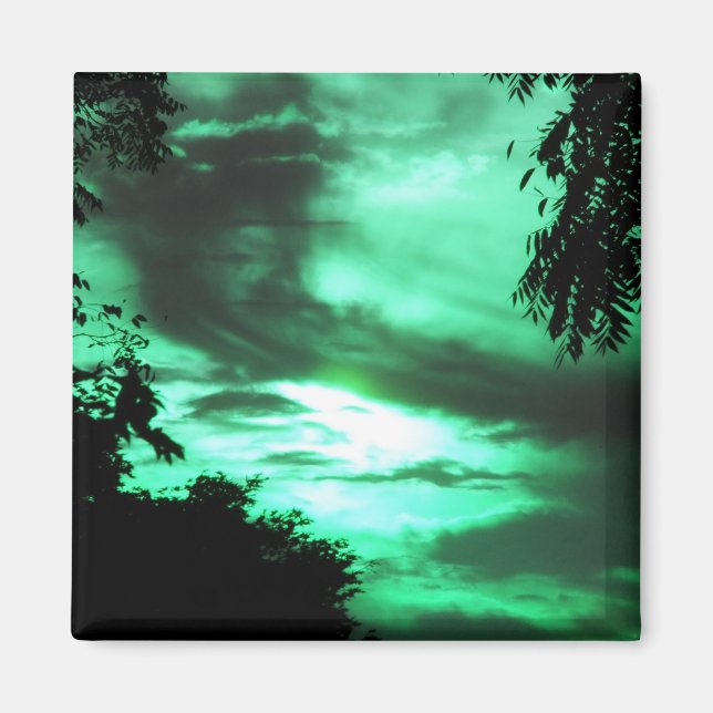 Green Clouded Sunrise Magnet (Vorne)