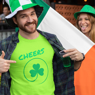 Green Clover Kleeblatt Irish Cheers St Patrick's T-Shirt