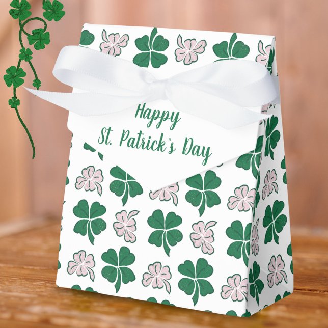 Green Clover Kleeblatt Pattern St Patrick`s Day Geschenkschachtel (Von Creator hochgeladen)