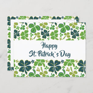 Green Clover Kleeblatt Pattern St Patrick`s Day Postkarte