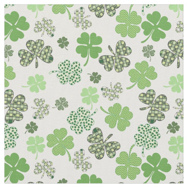 Green Clover Kleeblatt St. Patrick's Day Stoff (Nahaufnahme)