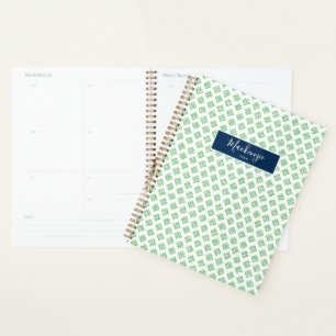 Green Clover Muster Personalisiert School Calendar Planer