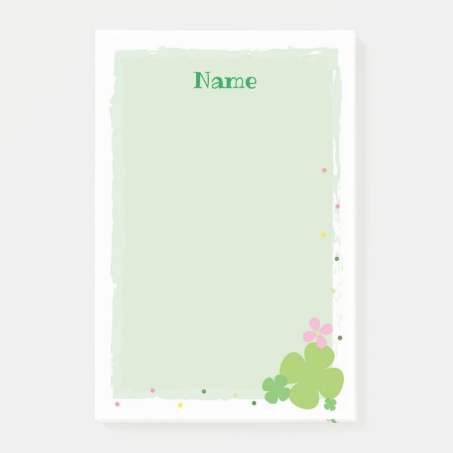 Green Clover Post it Notes Stationierung Post-it Klebezettel (Vorderseite)