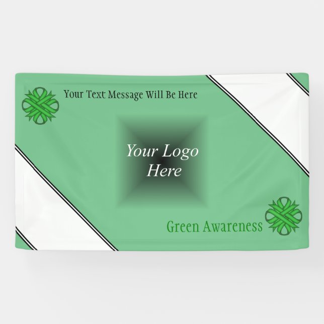 Green Clover Ribbon von Kenneth Yoncich Banner (Horizontal)