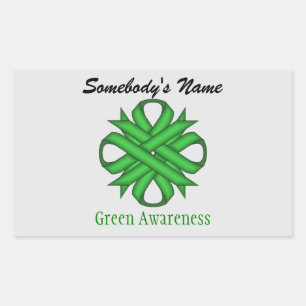 Green Clover Ribbon von Kenneth Yoncich Rechteckiger Aufkleber