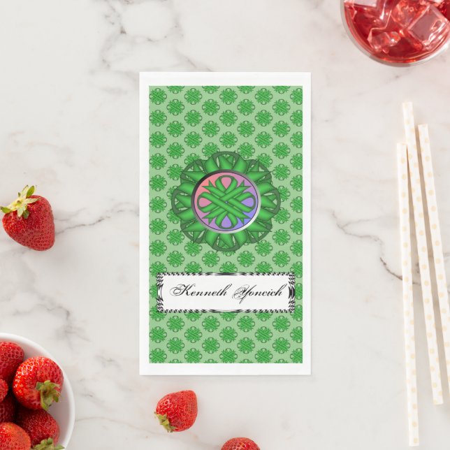 Green Clover Ribbon von Kenneth Yoncich Serviette (Beispiel)