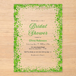 Green Clover St Patrick's Day Irish Bridal Shower  Acryleinladungen