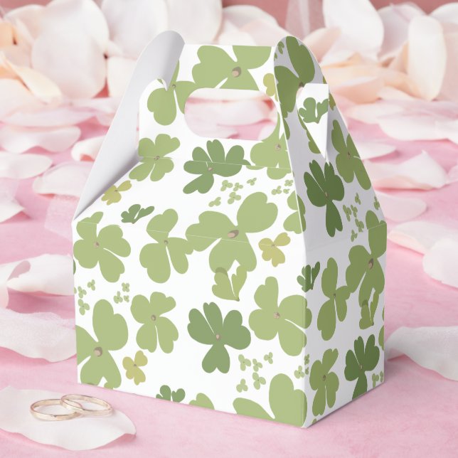 Green Cloverleaf St Patrick Day Garden Party Geschenkschachtel (Hochzeit)