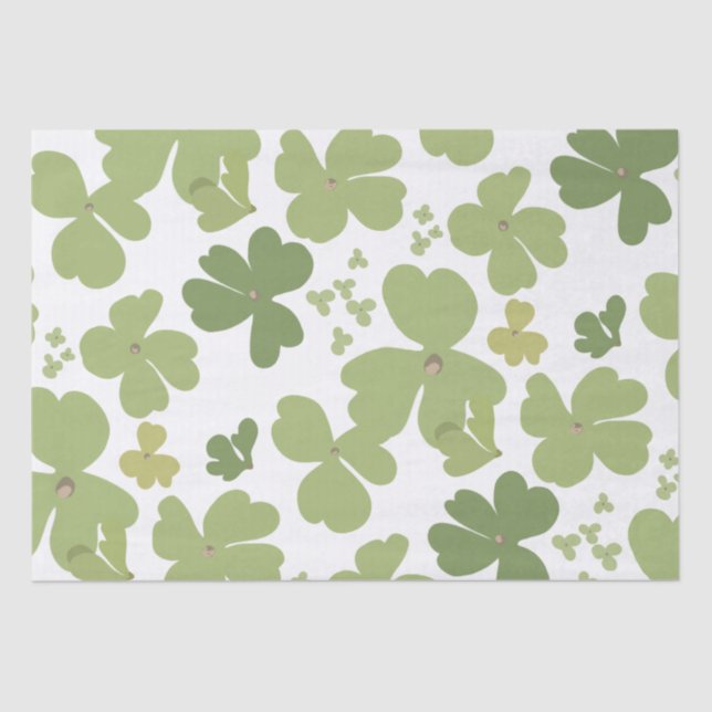 Green Cloverleaf St Patrick Day Garden Seidenpapier (Vorderseite)