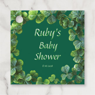 Green Clovers Baby Dusche Geschenkanhänger