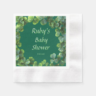 Green Clovers Baby Dusche Serviette