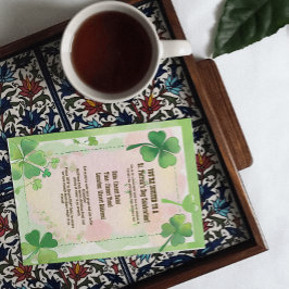 Green Clovers Kleeblatt Background St. Patrick's D Einladung