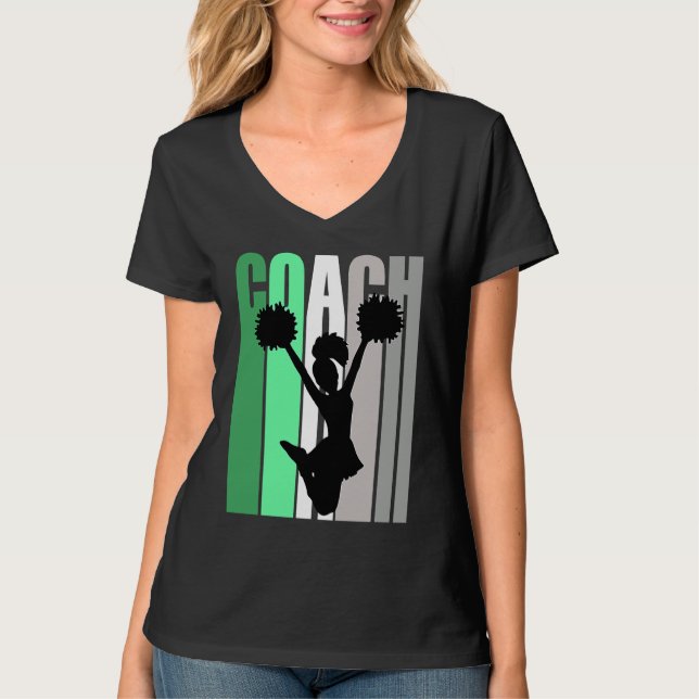 Green Coach Of Cheerleading Cheerleader Coach Teac T-Shirt (Vorderseite)