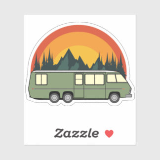 Green Coach Rainbow Mountains Kiss-Cut Aufkleber