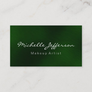 Green Color Makeup Artist Script Business Card Visitenkarte
