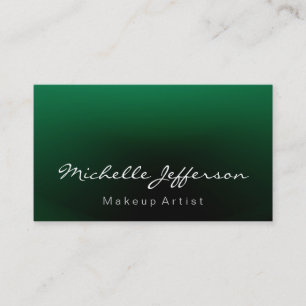 Green Color Makeup Artist Script Business Card Visitenkarte