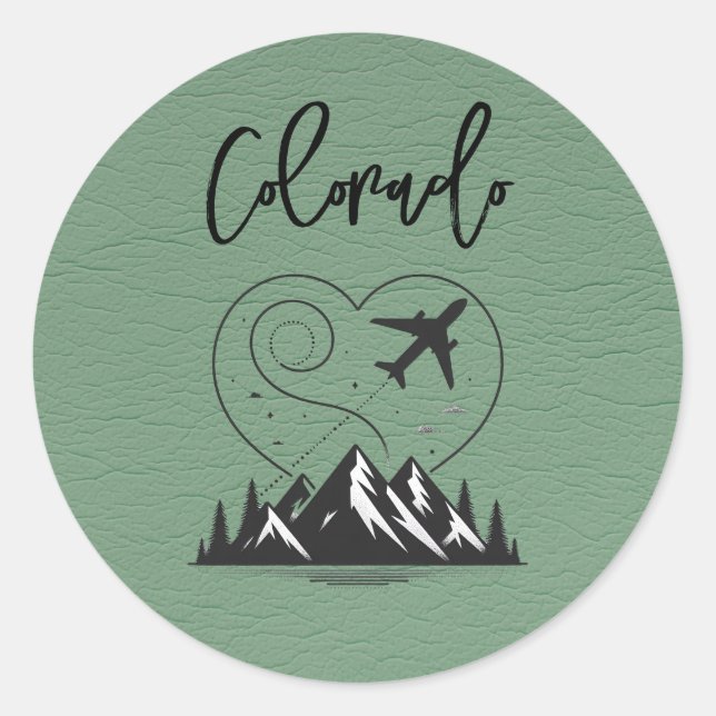 Green Colorado Passport Runder Aufkleber (Vorderseite)