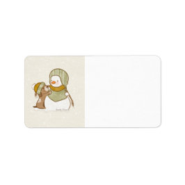 Green Colored Snowman Address Labels Adressaufkleber