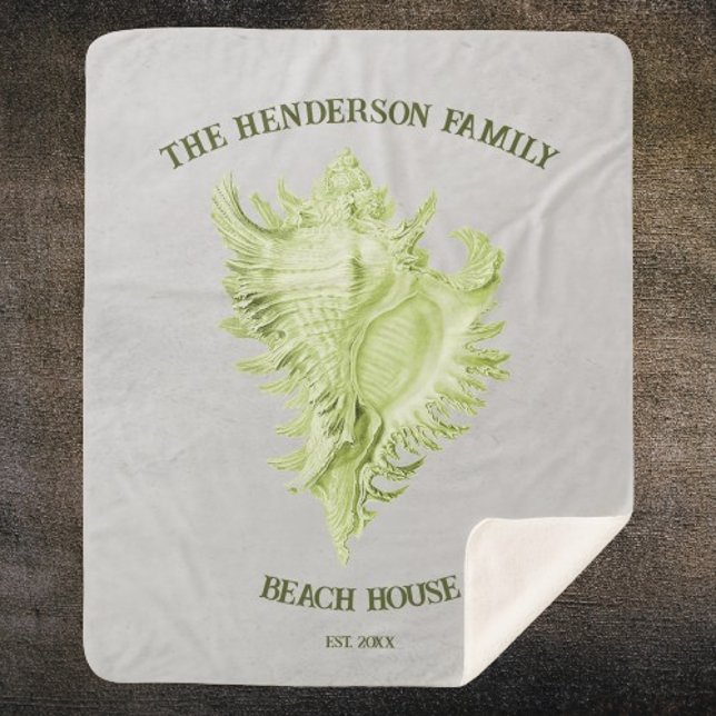 Green Conch Muschel Sherpa Blanket Sherpadecke (Green Conch Shell Personalized Sherpa Blanket)