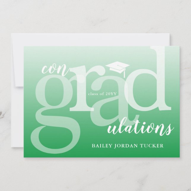 Green ConGRADulationen Abschluss Glückwunsch (Vorderseite)