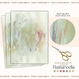 Green Contemporary Abstract Decoupage Tissue Paper Seidenpapier