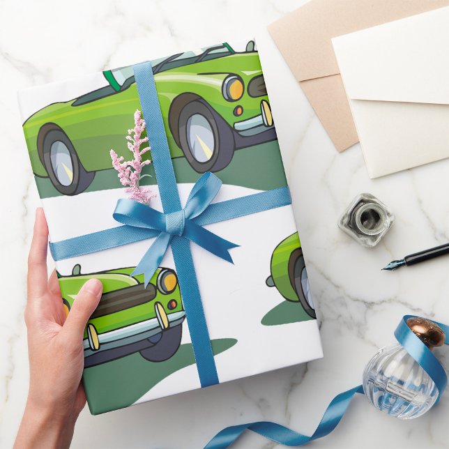 Green Convertible Car Geschenkpapier (Von Creator hochgeladen)