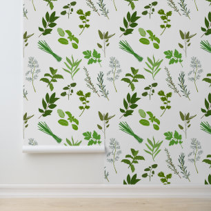 Green Cooking Kulinarische Gartenkräuter Küche Tapete