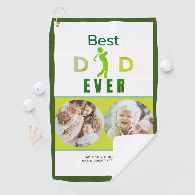 Green Cooles Foto Golfer Der beste Vater aller Zei Golfhandtuch (Insitu)