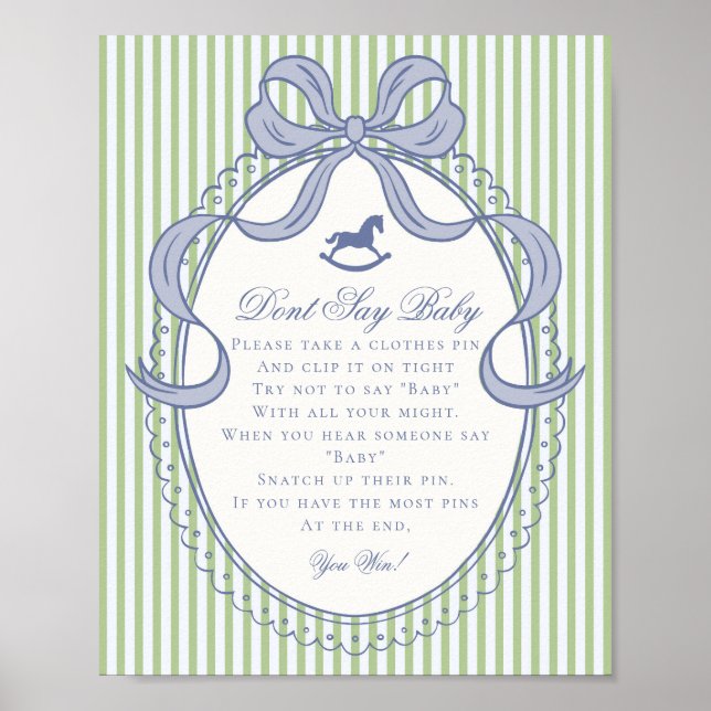 Green Coquette Bow Rocking Horse Dont Say Baby Poster (Vorne)