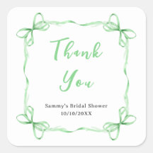 Green Coquette Ribbon Brautparty Vielen Dank