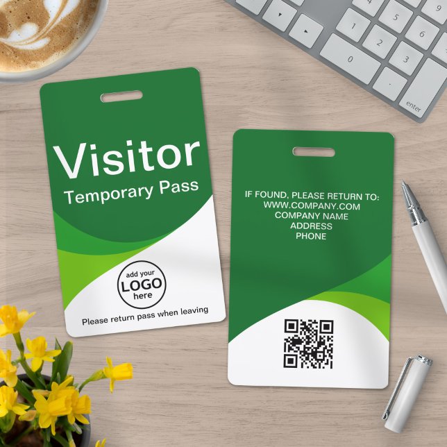 Green Corporate Visitor Pass ID QR Code Ausweis (Von Creator hochgeladen)