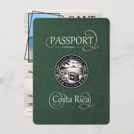 Green Costa Rica Passport Save The Date
