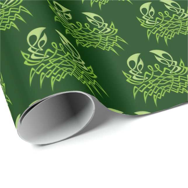Green Crab Celtic Knot Geschenkpapier (Rolleneckpunkt)