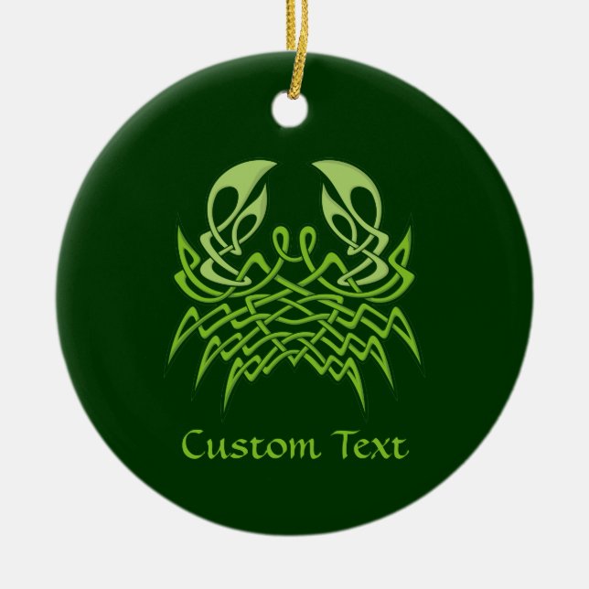 Green Crab Celtic Knot Keramik Ornament (Vorne)