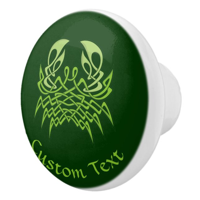 Green Crab Celtic Knot Keramikknauf (Rechts)