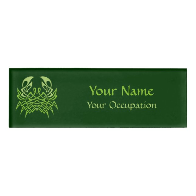 Green Crab Celtic Knot Namenschild (Vorderseite)