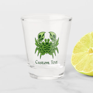 Green Crab Celtic Knot Schnapsglas