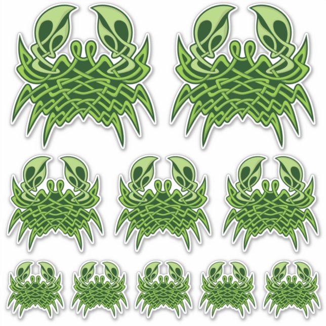 Green Crab Celtic Knot Sticker Set (Vorderseite)