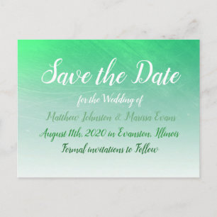 Green Crackle Personalisiert Save the Date Postkar Postkarte