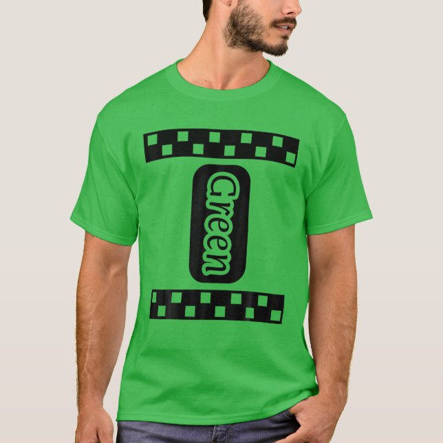 Green Crayon Halloween Crayon Costume Couple T-Shirt (Vorderseite)