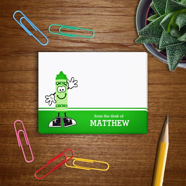 Green Crayon Personalisiert Post-it Klebezettel (Von Creator hochgeladen)
